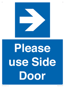 Please use Side Door (arrow Right) 